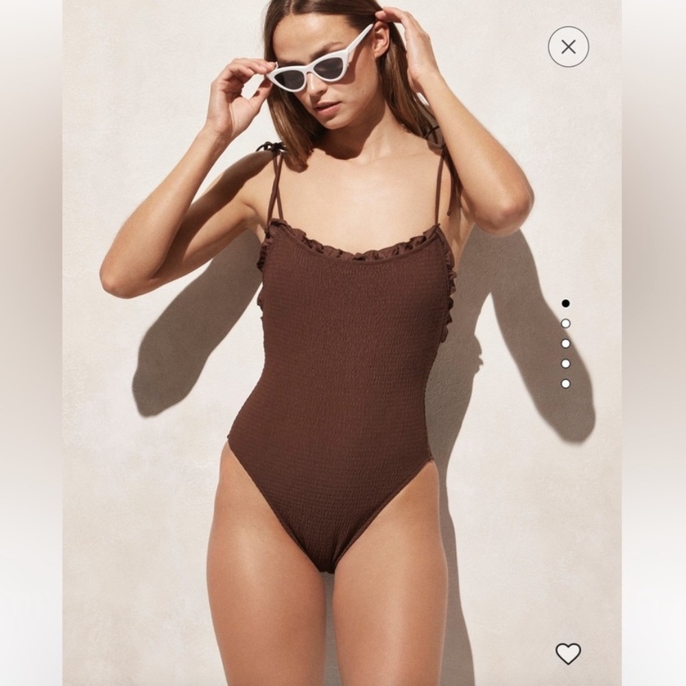 J. Crew Brown Textured Swimsuit